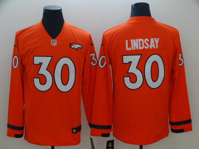Men's Denver Broncos Phillip Lindsay #30 Orange Jersey